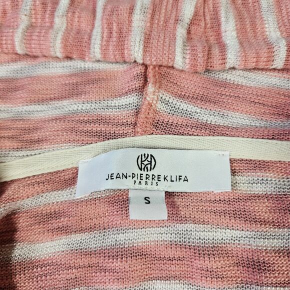 Jean Pierre Klifa Sheer Hoodie Womens Sz Small Pink Coastal Beach Preppy Tunic - Picture 7 of 13
